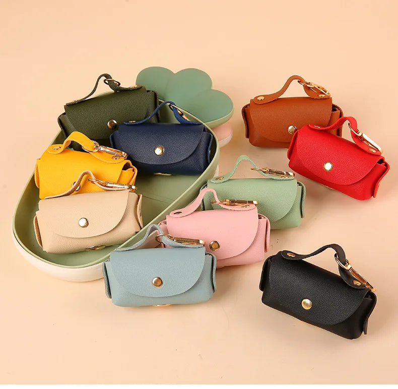 Tragbarer Hundekotbeutel-Spender aus PU, Outdoor & Reise, Mit Schnappverschluss, Mehrfarbig