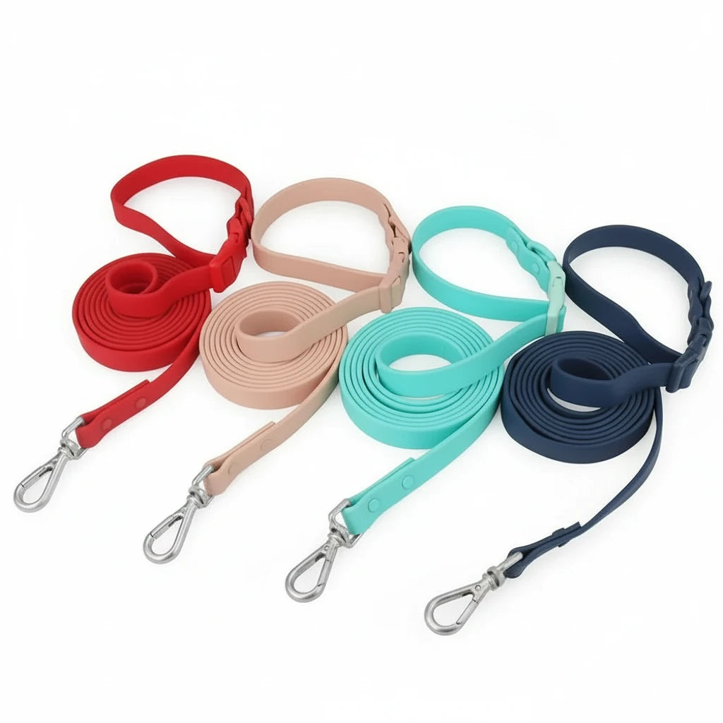 2-in-1 PVC Hundeleine mit Halsband –  Multifunktionsleine für Spaziergänge & Training