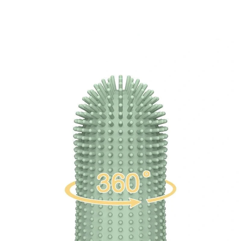 360° Silikon-Fingerzahnbürste für Hunde