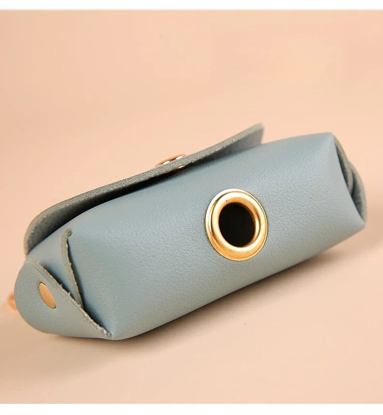 Tragbarer Hundekotbeutel-Spender aus PU, Outdoor & Reise, Mit Schnappverschluss, Mehrfarbig