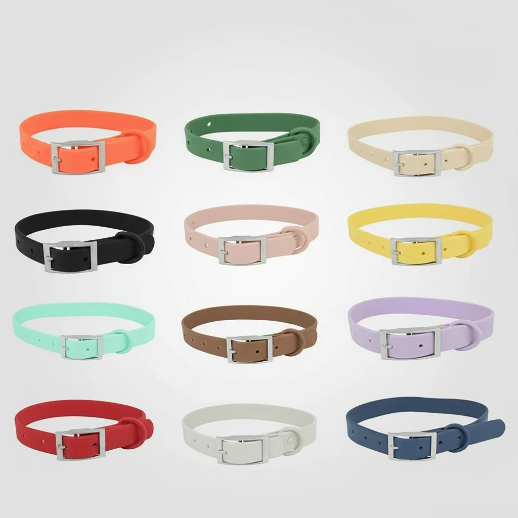 Verstellbares PVC Hundehalsband – Wasserdicht & Leicht zu Reinigen, in Trendigen Candy Farben, XS-XL