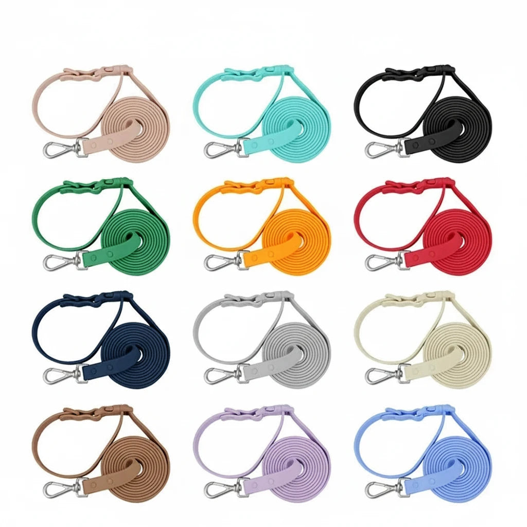 2-in-1 PVC Hundeleine mit Halsband –  Multifunktionsleine für Spaziergänge & Training