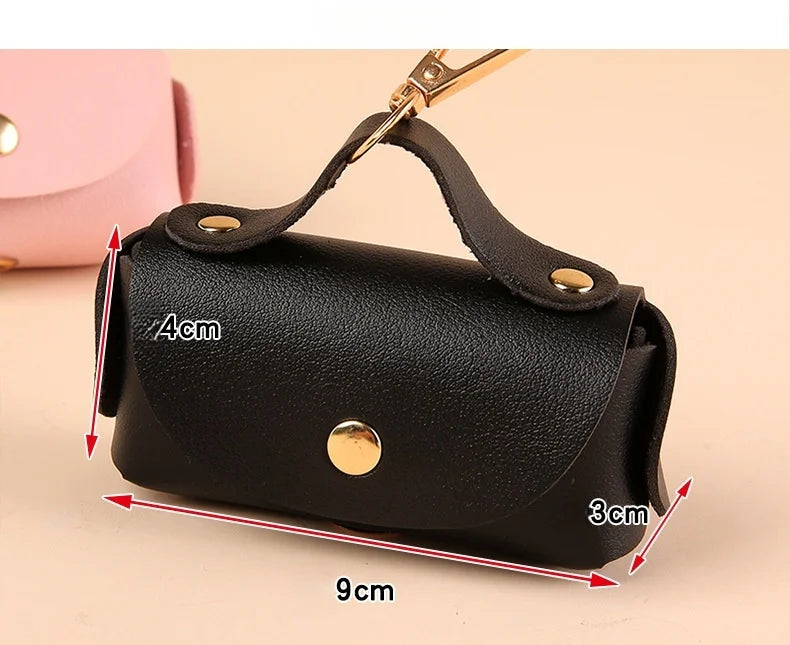 Tragbarer Hundekotbeutel-Spender aus PU, Outdoor & Reise, Mit Schnappverschluss, Mehrfarbig