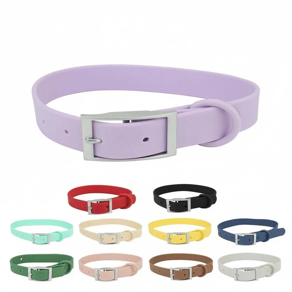 Verstellbares PVC Hundehalsband – Wasserdicht & Leicht zu Reinigen, in Trendigen Candy Farben, XS-XL
