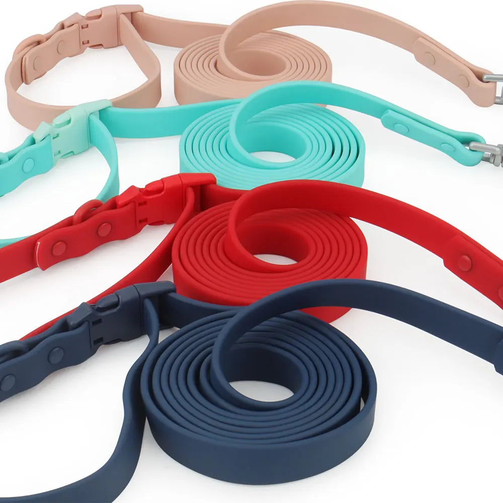 2-in-1 PVC Hundeleine mit Halsband –  Multifunktionsleine für Spaziergänge & Training