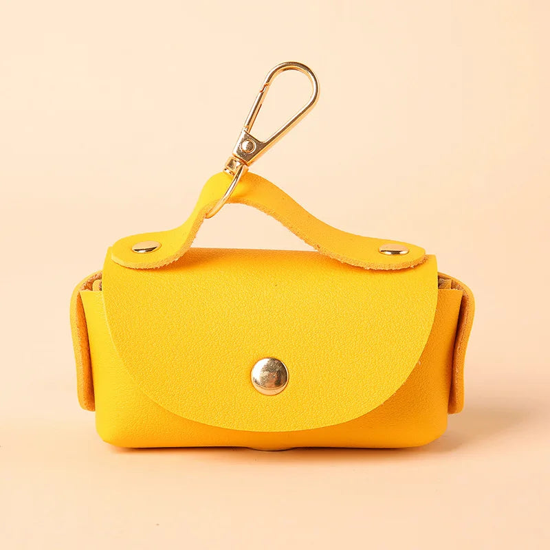 Tragbarer Hundekotbeutel-Spender aus PU, Outdoor & Reise, Mit Schnappverschluss, Mehrfarbig