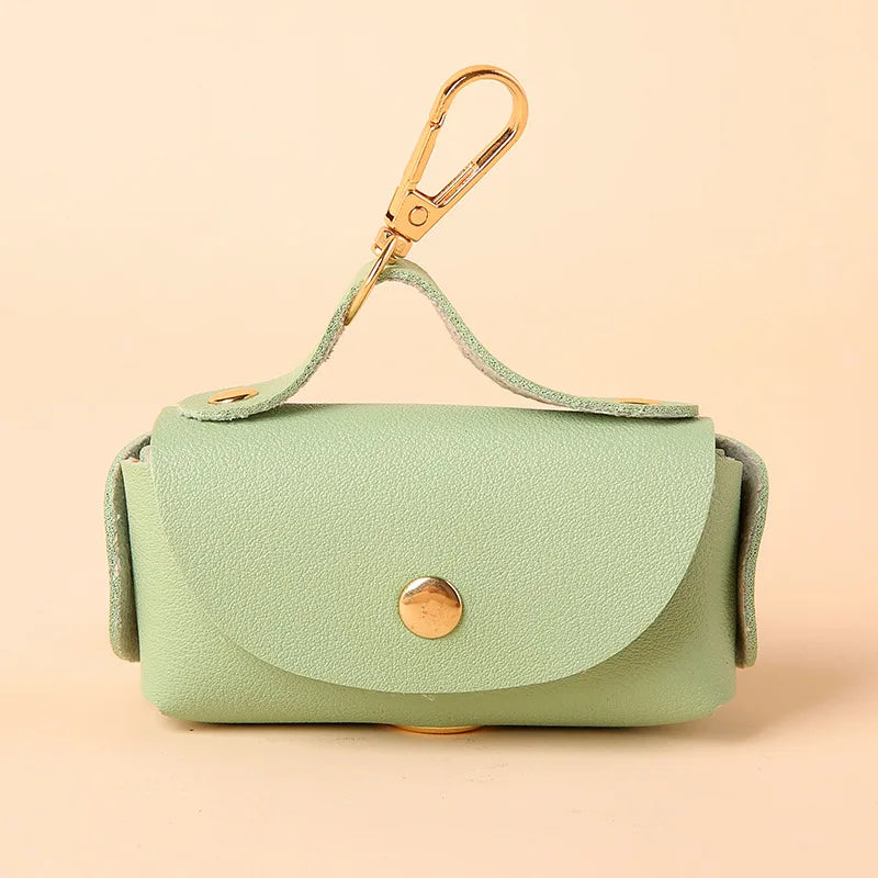 Tragbarer Hundekotbeutel-Spender aus PU, Outdoor & Reise, Mit Schnappverschluss, Mehrfarbig